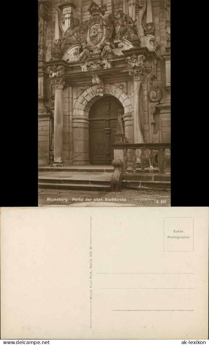 Ansichtskarte Bückeburg Portal Eingang Der Stadtkirche, Kirche - Church 1920 - Bückeburg