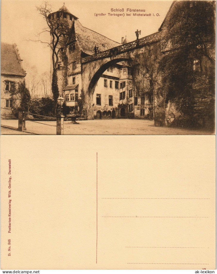 Ansichtskarte Michelstadt Schloss Fürstenau - Torbogen 1912 - Michelstadt