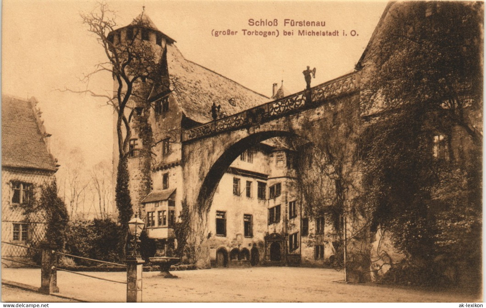 Ansichtskarte Michelstadt Schloss Fürstenau - Torbogen 1912 - Michelstadt