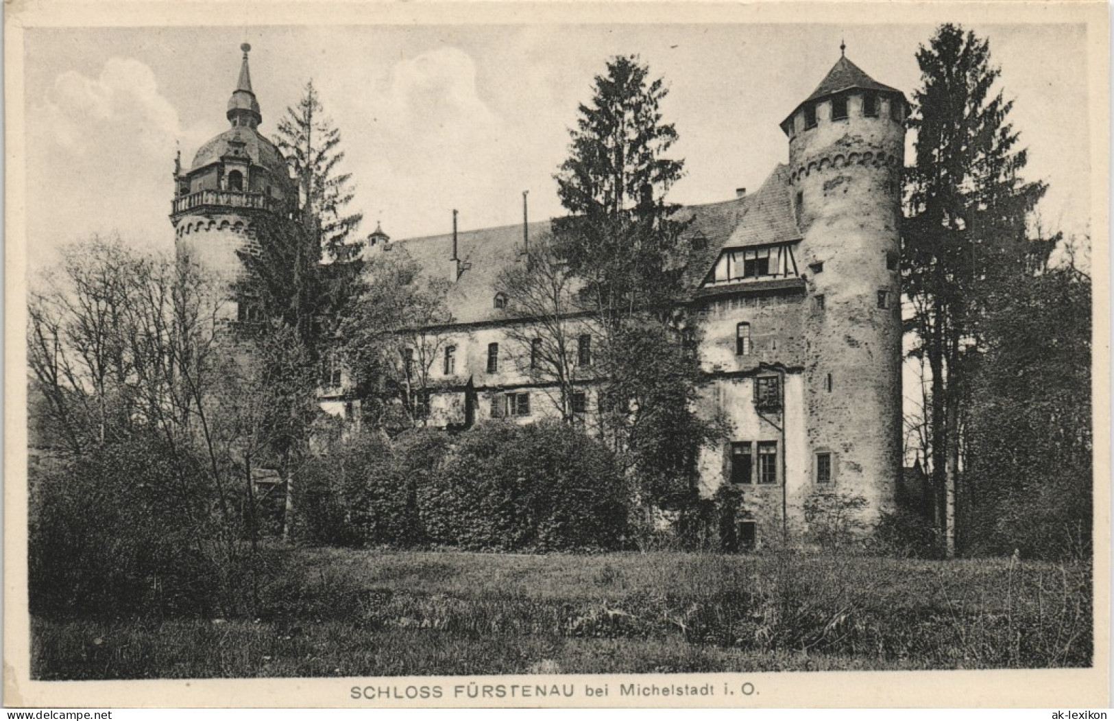 Ansichtskarte Michelstadt Schloss Fürstenau - Rückseite 1908 - Michelstadt