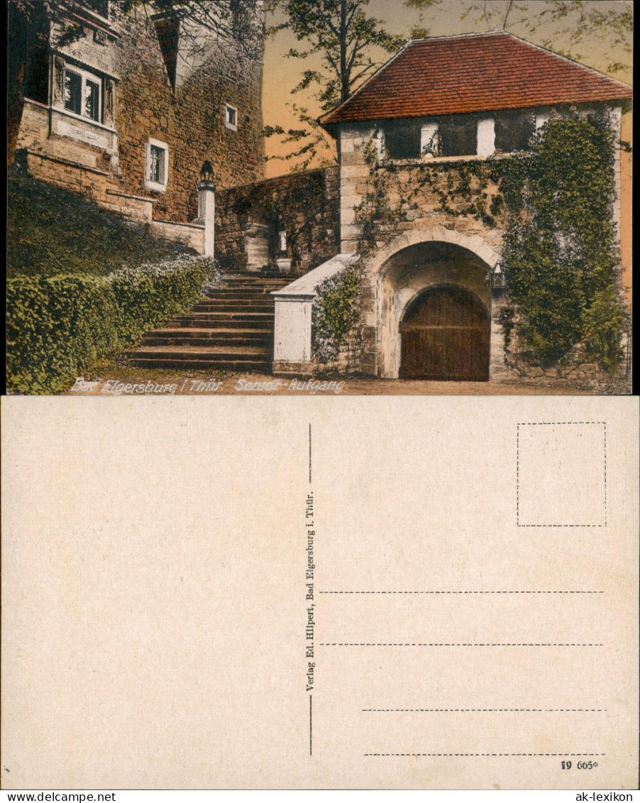 Ansichtskarte Elgersburg Schloss Elgersburg Aufgang Teilansicht 1910 - Elgersburg