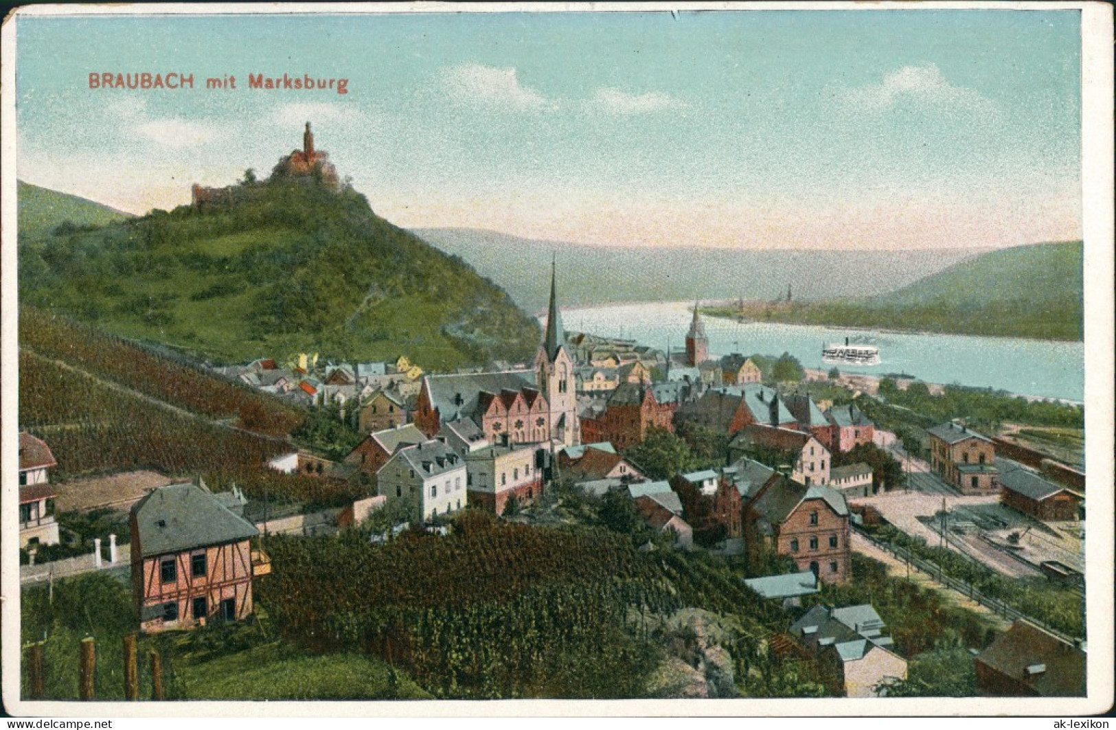 Ansichtskarte Braubach Marksburg - Stadt 1907 - Braubach