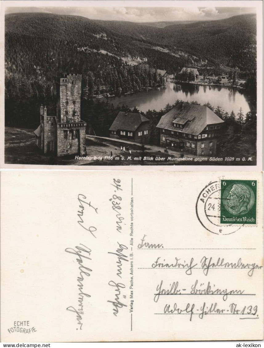 Ansichtskarte Achern Hornisgrinde (Berg) - Fotokarte 1938 - Achern