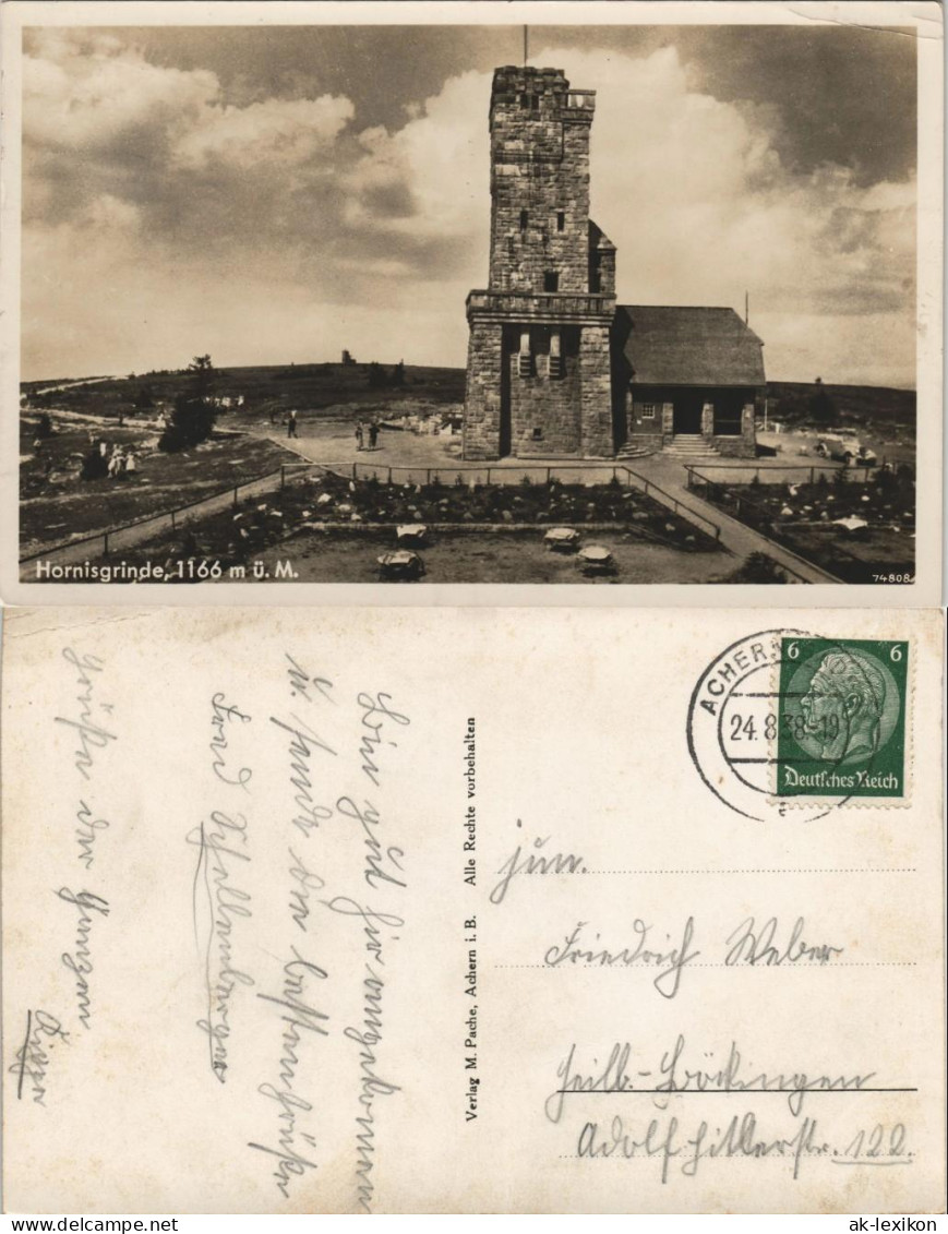 Ansichtskarte Achern Hornisgrinde (Berg) - Plateau 1938 - Achern