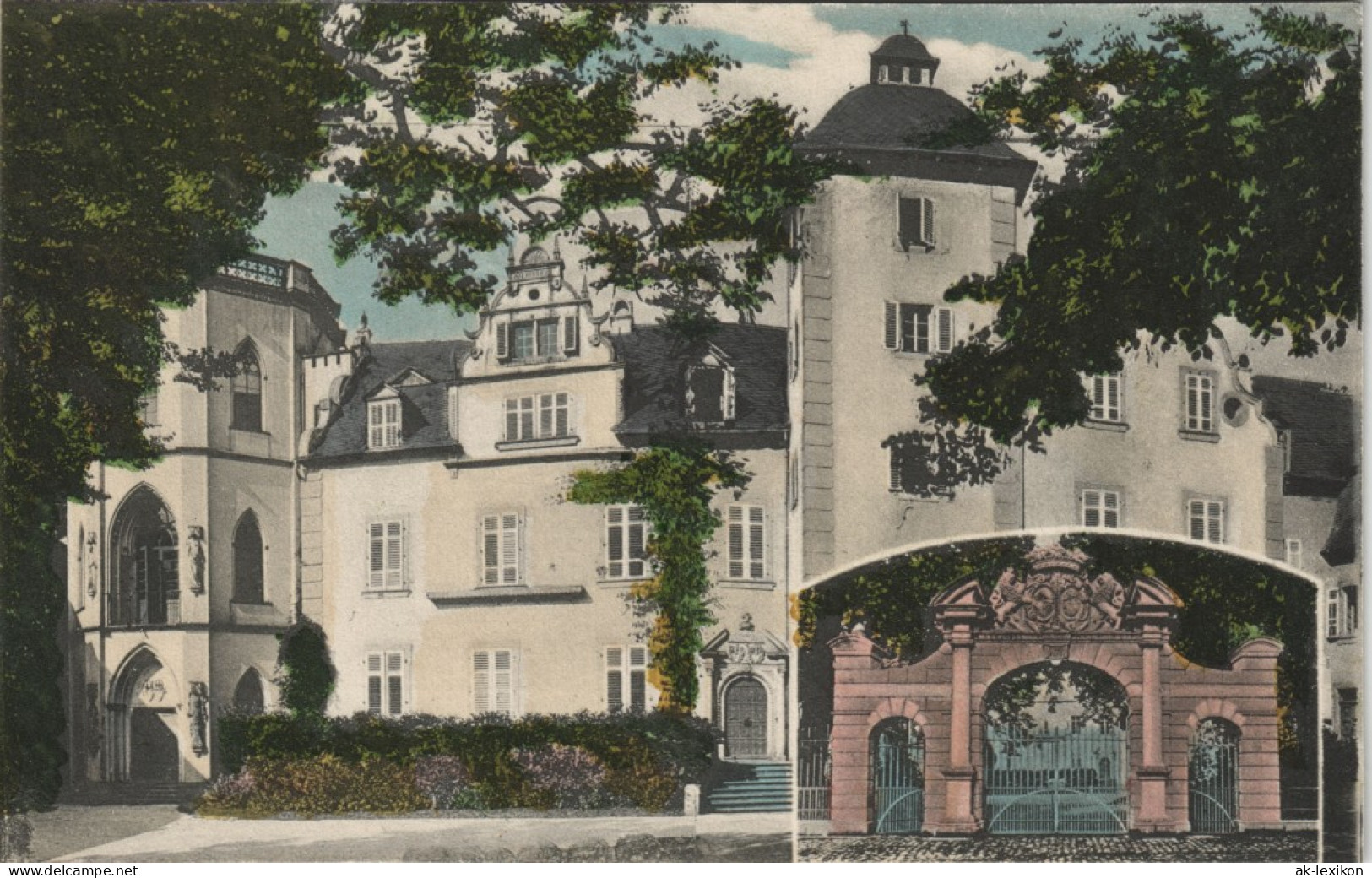 Ansichtskarte Nassau (Lahn) 2 Bild Schloss - Portal Coloriert 1908 - Nassau