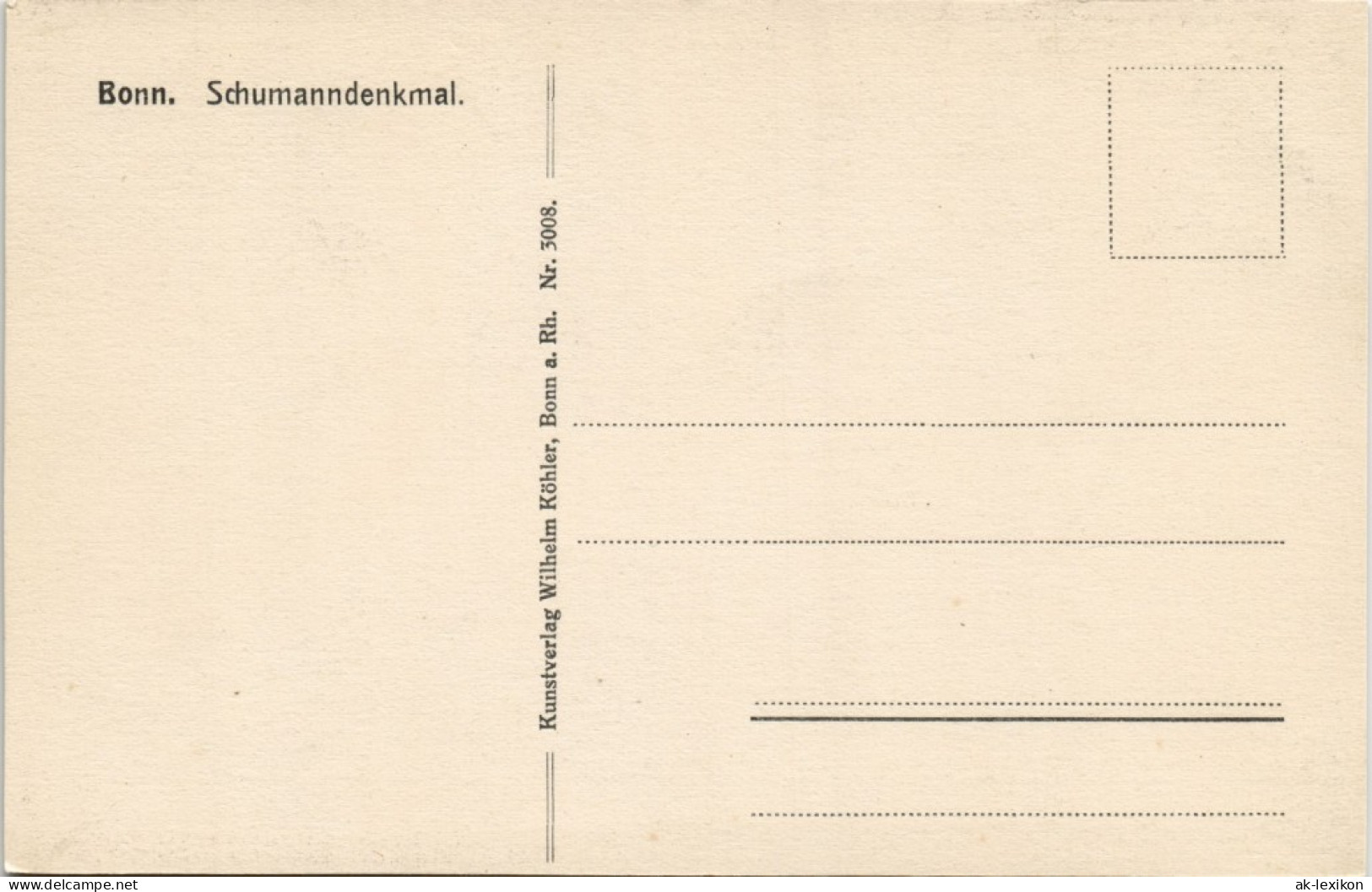 Ansichtskarte Bonn Schumann-Denkmal 1911 - Bonn