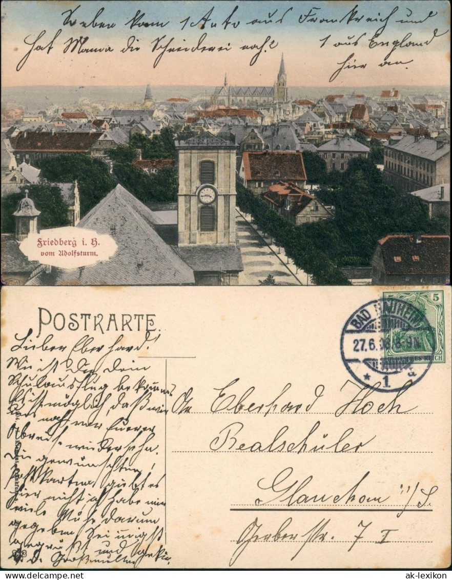 Ansichtskarte Friedberg (Hessen) Straßenblick Und Stadt 1908 - Friedberg