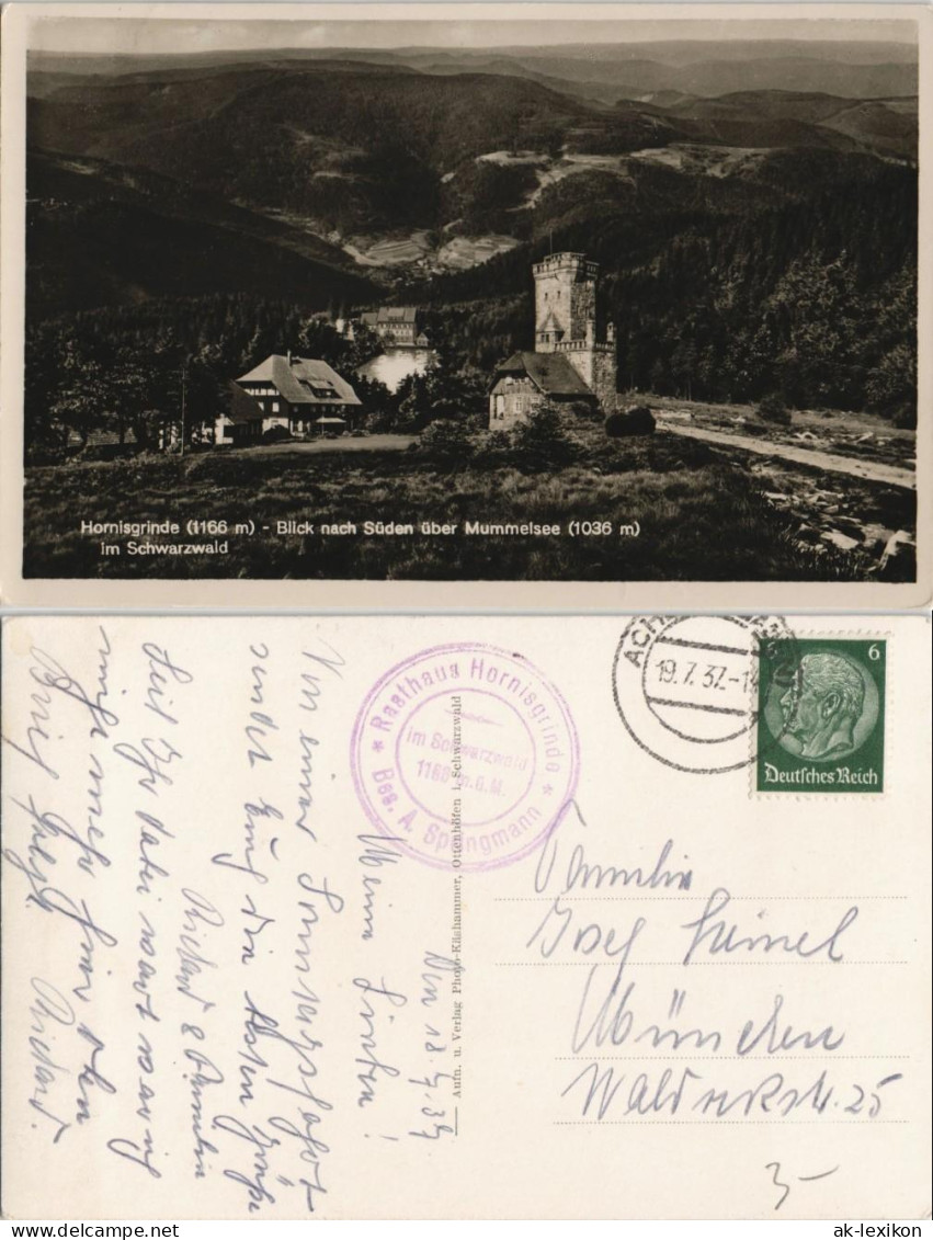 Ansichtskarte Achern Hornisgrinde - Stempel Rasthaus 1937 - Achern