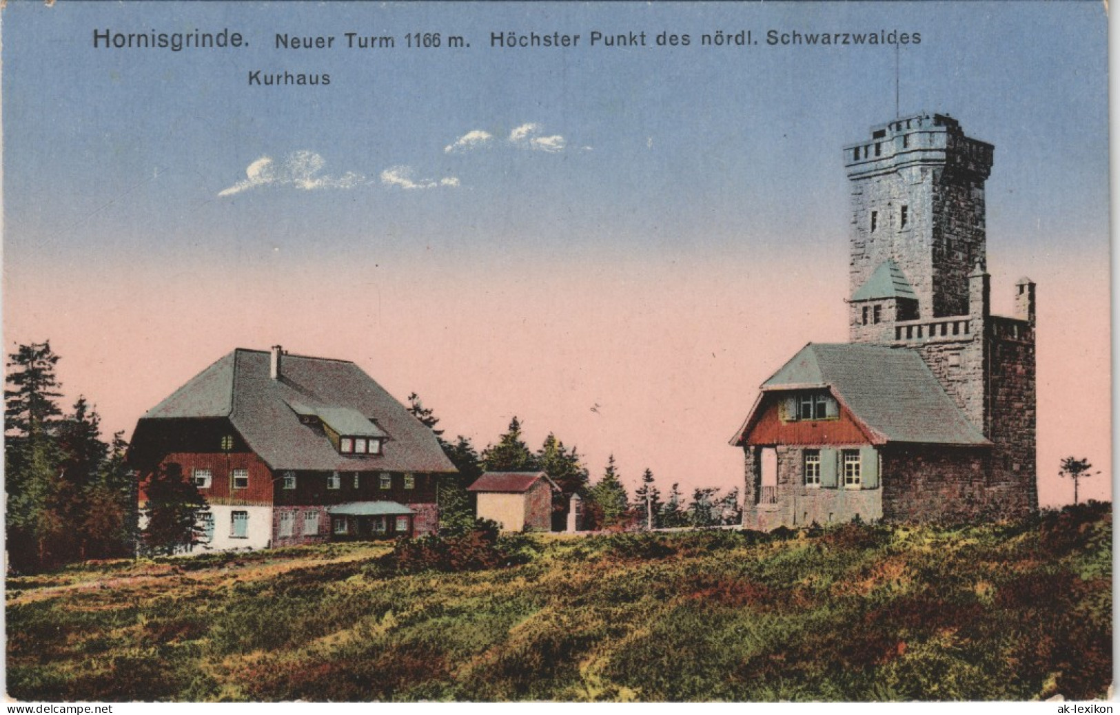 Ansichtskarte Achern Hornisgrinde (Berg) Kurhaus Neuer Turm 1925 - Achern