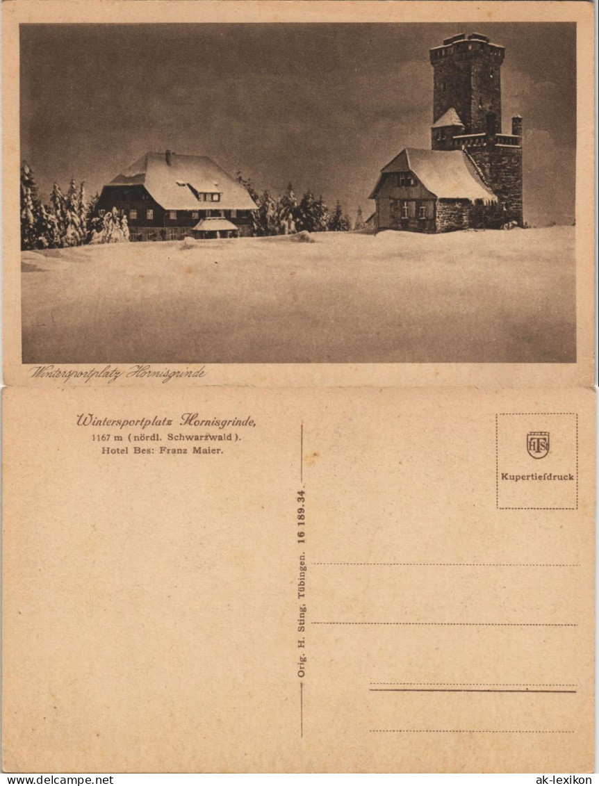 Ansichtskarte Achern Hornisgrinde (Berg), Hotel Winter 1926 - Achern