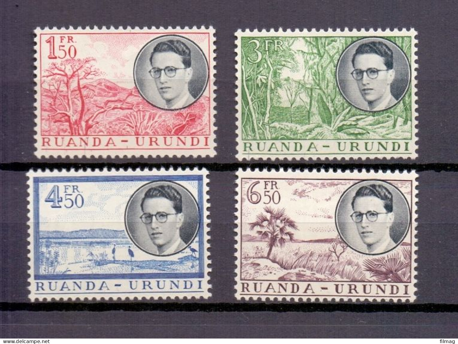 RUANDA URUNDI 1955 N° 196/199 Boudewijn Postfris** Cat: 25 Euro A6 - Ungebraucht