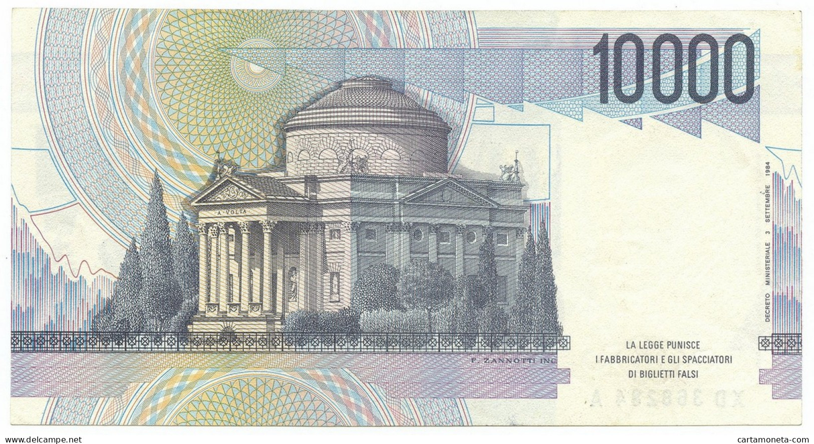 10000 LIRE B. D'ITALIA ALESSANDRO VOLTA SERIE SOSTITUTIVA XD 12/11/1993 SPL - Other & Unclassified