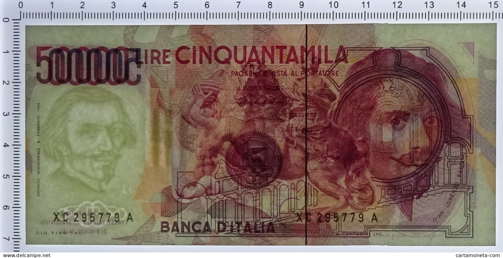 50000 LIRE GIAN LORENZO BERNINI I TIPO SERIE SOSTITUTIVA XC 21/01/1991 SUP- - Otros & Sin Clasificación