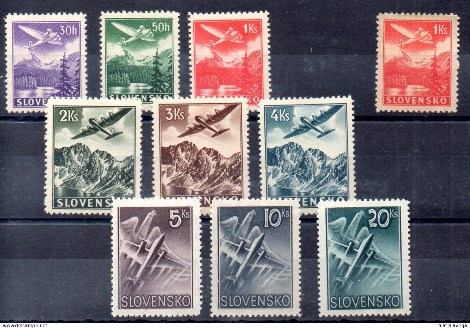 Eslovaquia Series Aéreo Nº Yvert 1/6 + 7/09 + 3 Variedad De Color * - Unused Stamps
