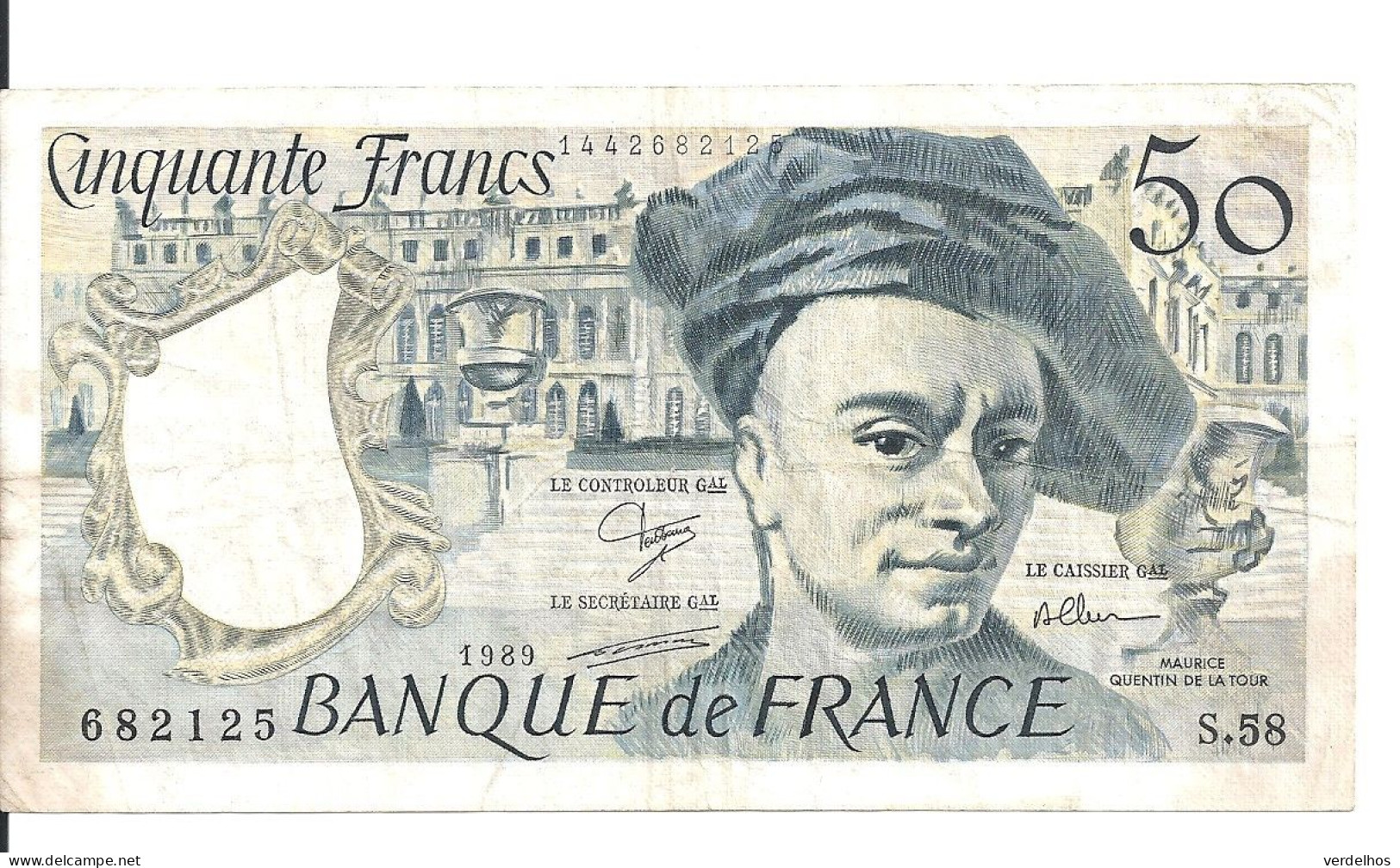 FRANCE 50 FRANCS 1989 VF P 152 D - 50 F 1976-1992 ''quentin De La Tour''