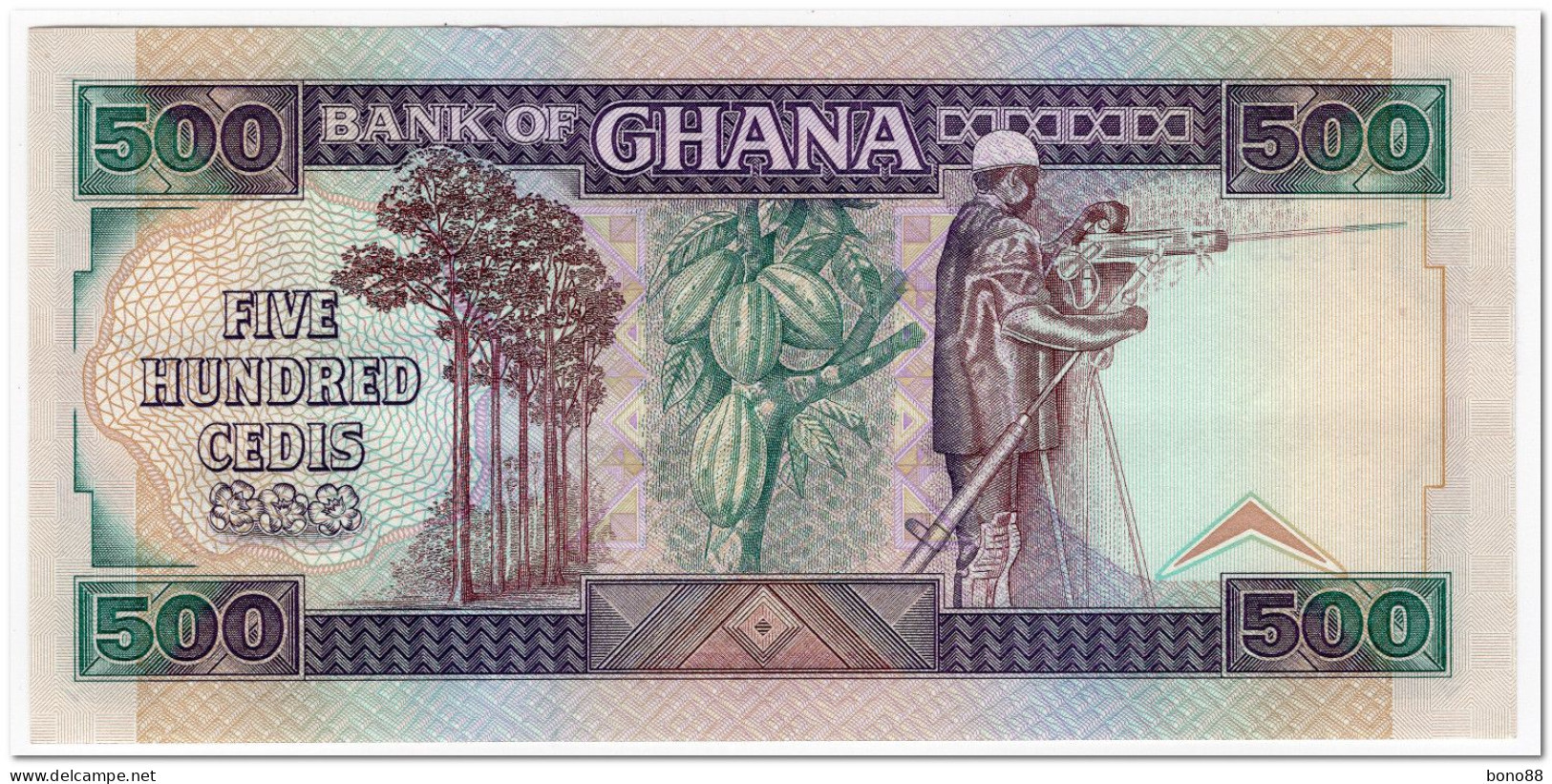 GHANA,500 CEDIS,1989,P.28b,UNC - Ghana