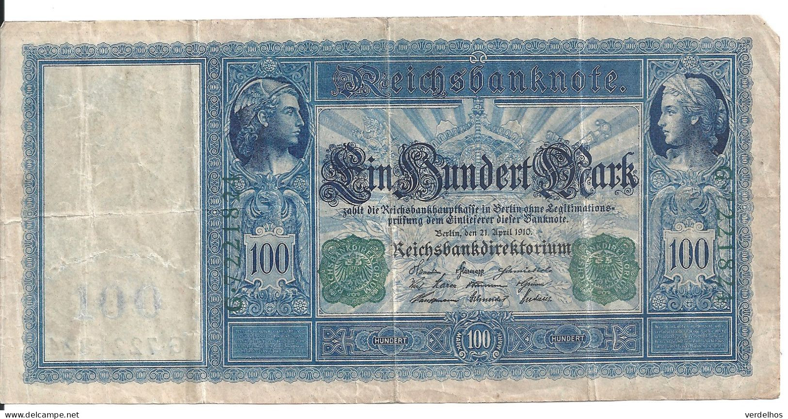 ALLEMAGNE 100 MARK 1910 VF P 43 - 100 Mark