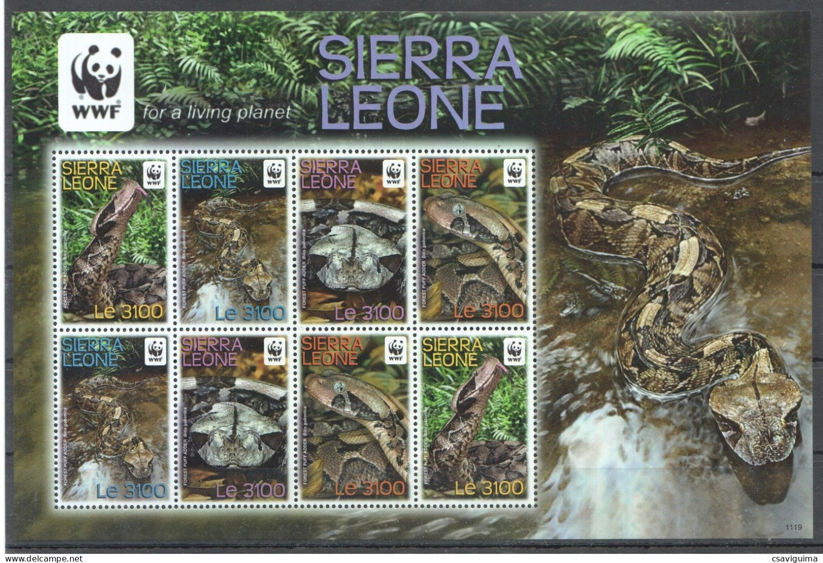 Sierra Leone - 2011 - Snakes WWF - Yv 4677/80 - Serpents