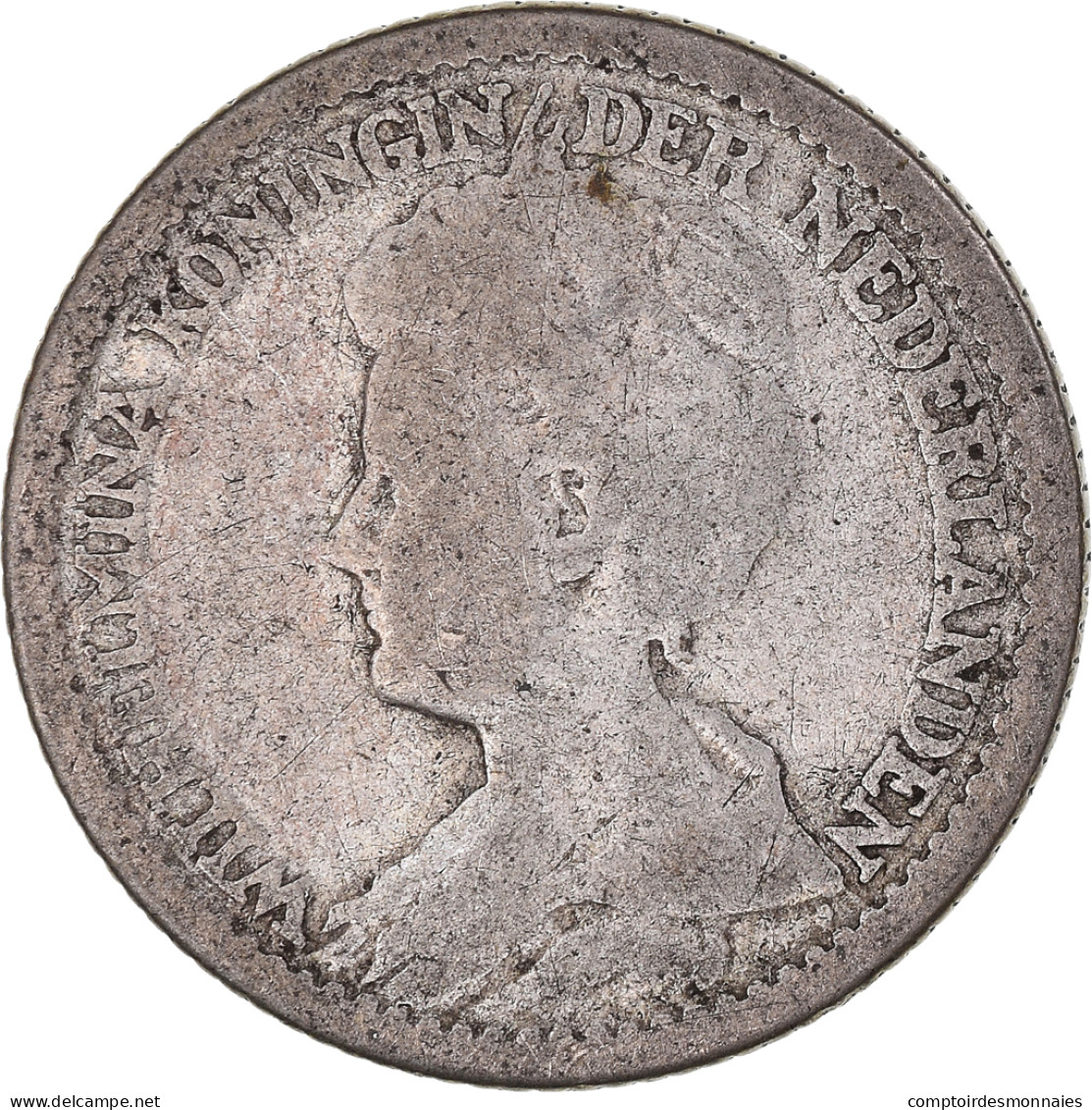 Monnaie, Pays-Bas, Wilhelmina I, 25 Cents, 1915, Utrecht, TB, Argent, KM:146 - 25 Cent