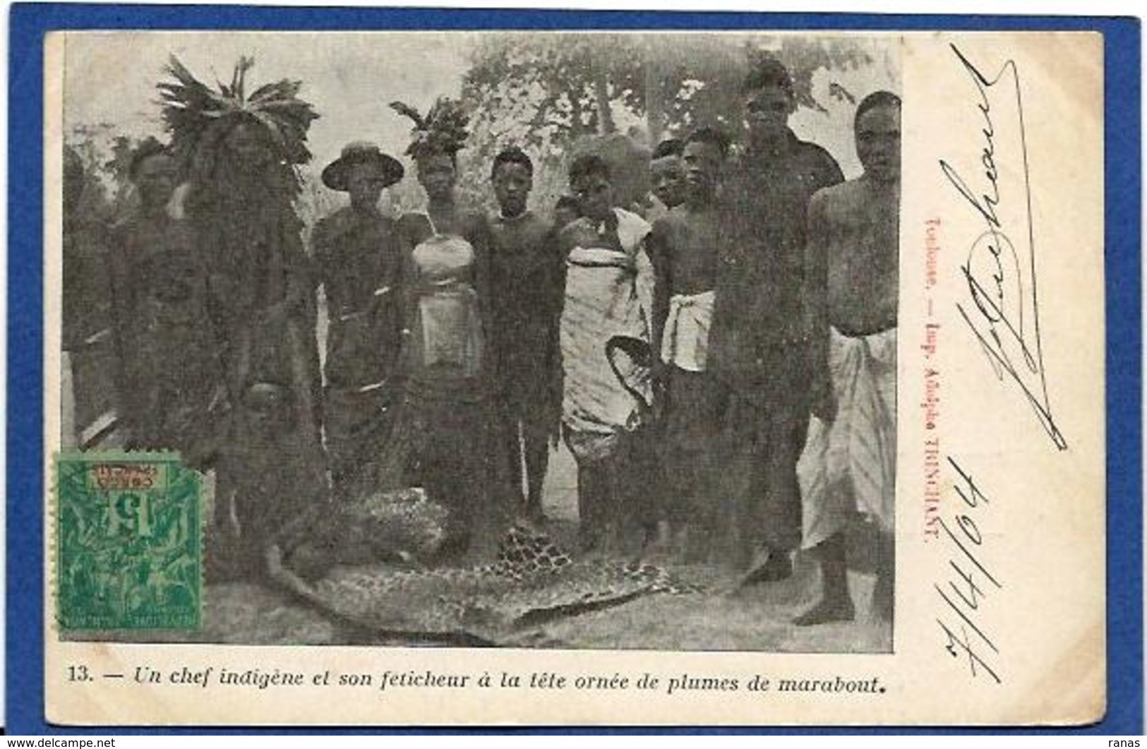 CPA Fétiche Congo Afrique Noire Féticheur Marabout Circulé - French Congo