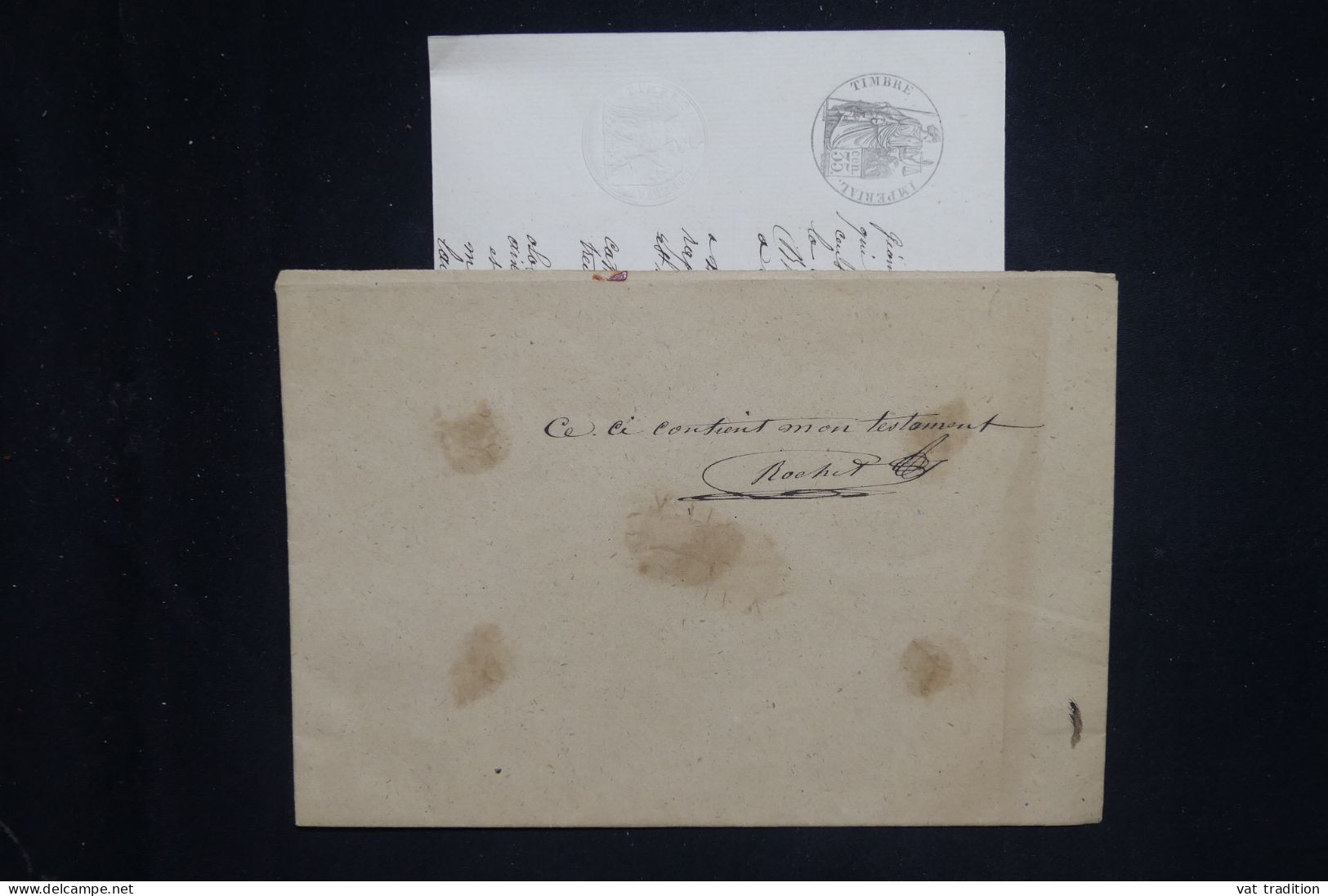 VIEUX PAPIERS - Enveloppe Cachetée Avec Testament De 1860 - L 150211 - Collections