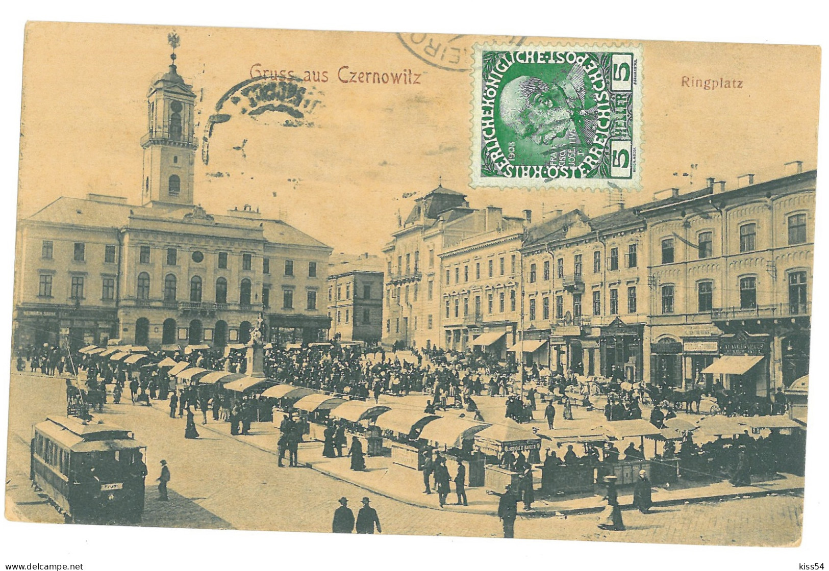 UK 63 - 17905 CERNOWICZ, Bukowina, Market, Ukraine - Old Postcard - Used - 1909 - Ukraine