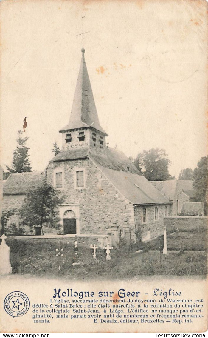 BELGIQUE - Hollogne Sur Geer - Vue Générale à L'extérieur De L'église - Carte Postale Ancienne - Geer