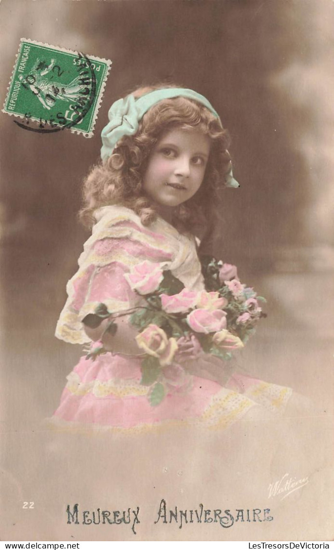 FÊTES - VŒUX - Heureux Anniversaire - Petite Fille - Carte Postale Ancienne - Birthday