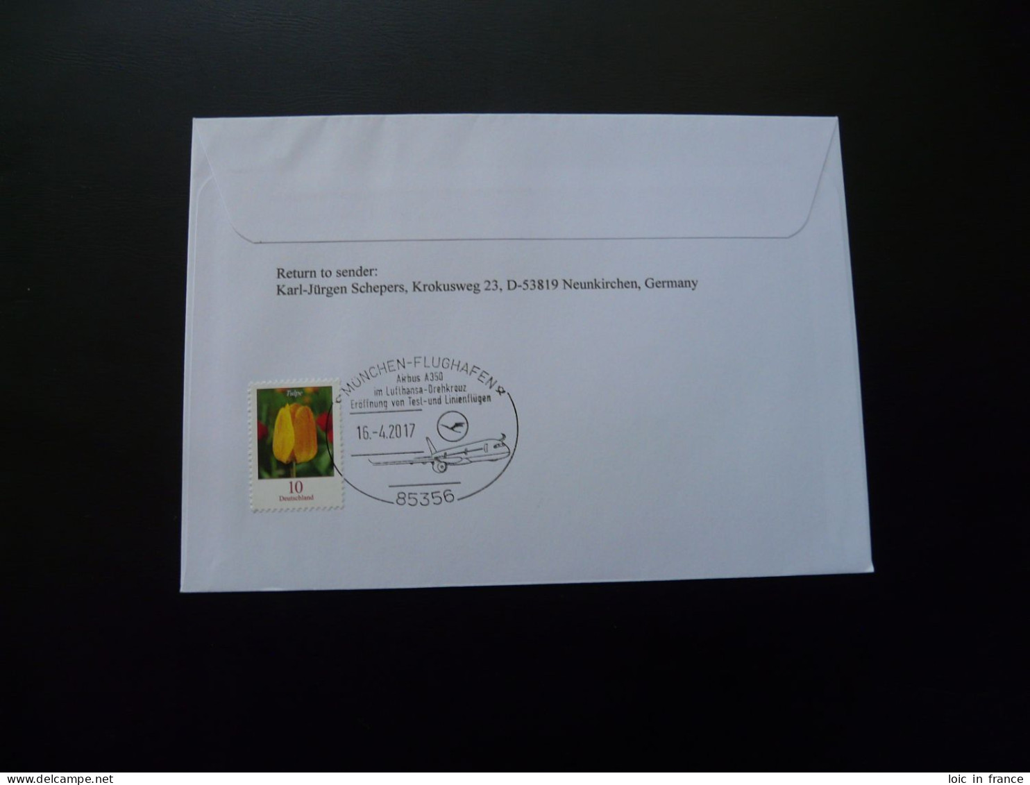 Lettre Premier Vol First Flight Cover Mumbai India To Munchen Airbus A350 Lufthansa 2017 - Cartas & Documentos