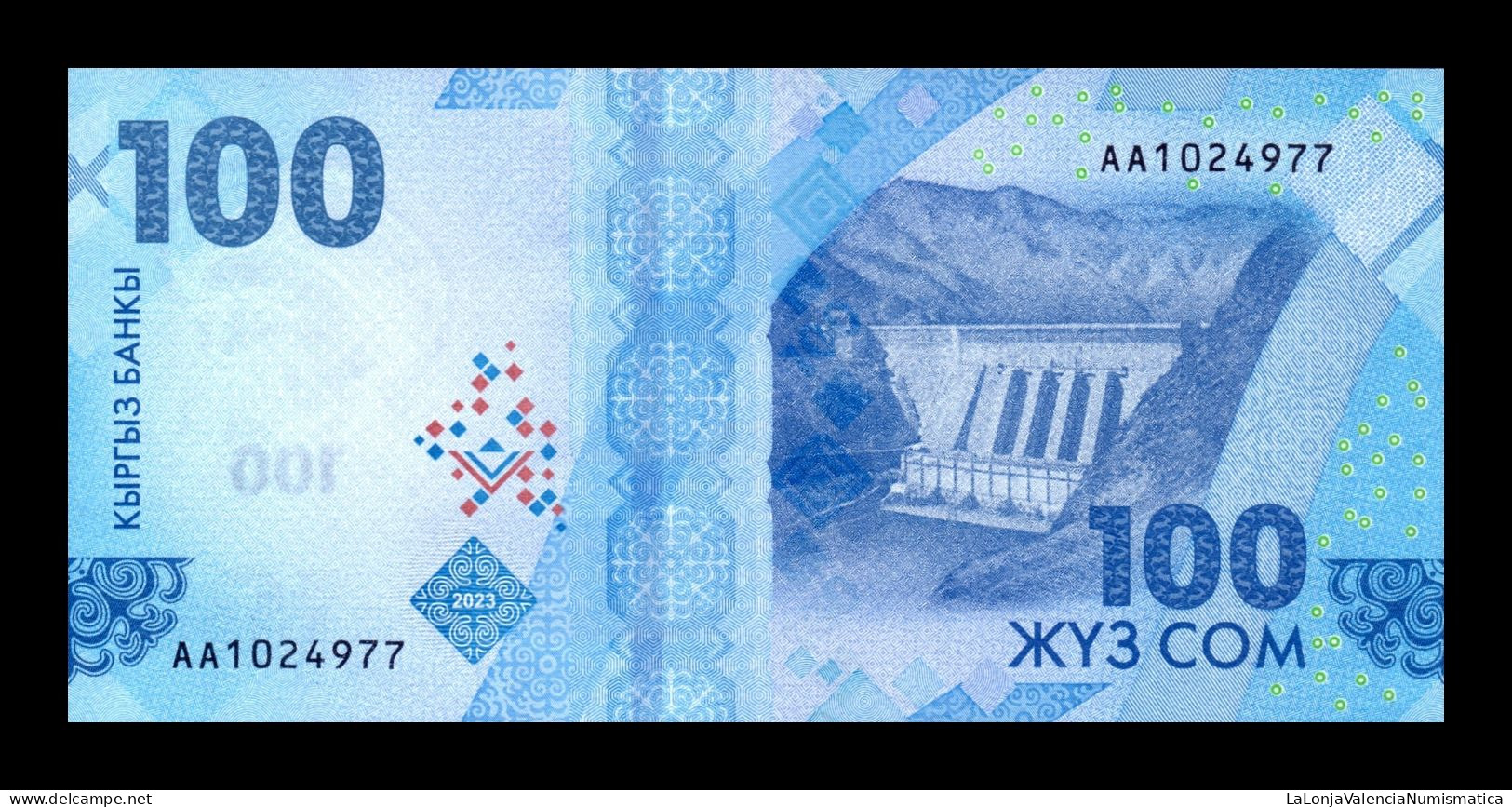 Kirguistán Kyrgyzstan 100 Som 2023 (2024) Pick 36 New Sc Unc - Kirghizistan