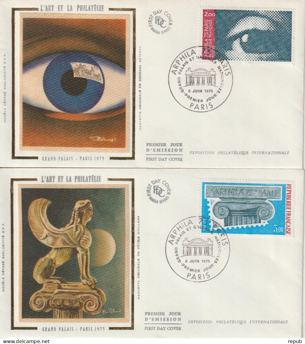 France FDC 1975 Arphila 1834-37, 4 Enveloppes - 1970-1979