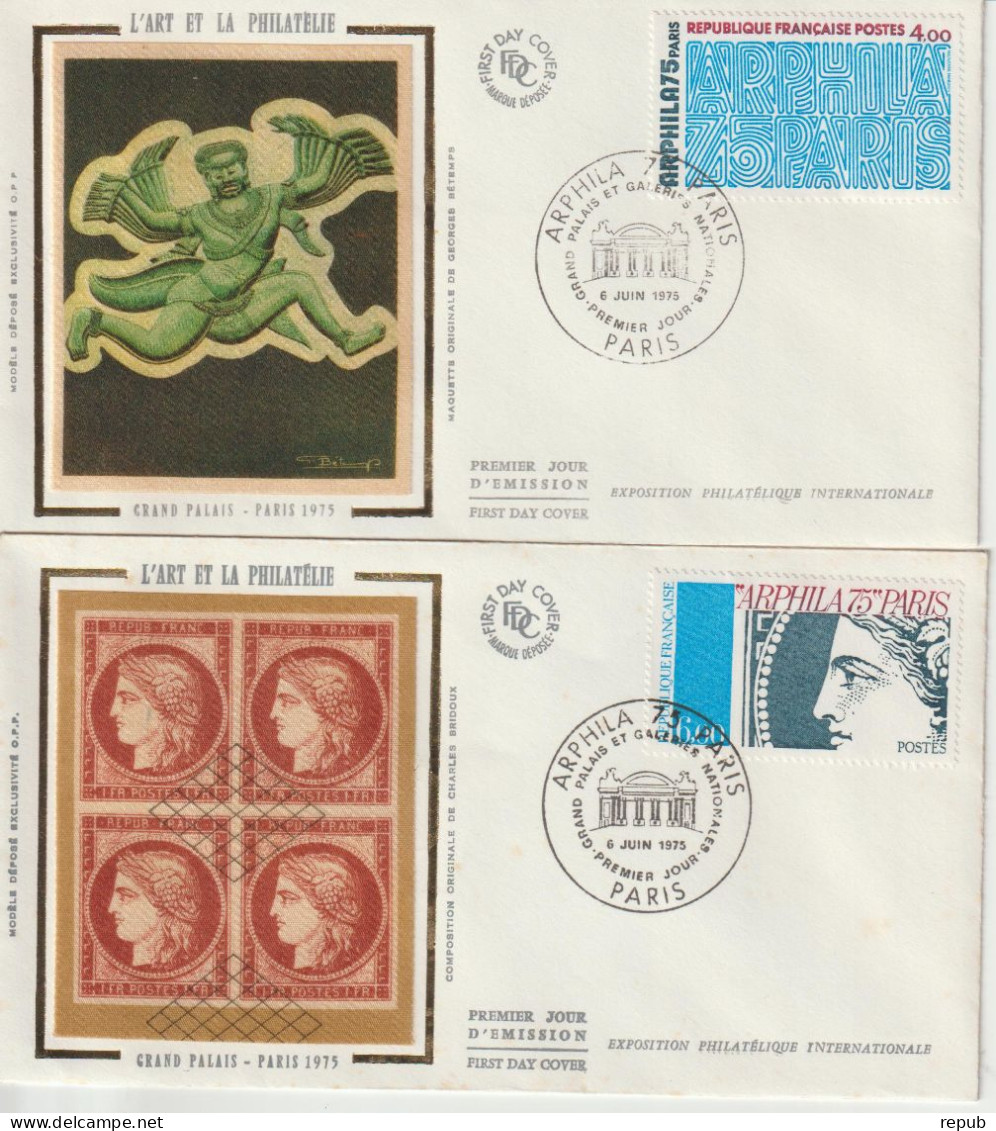 France FDC 1975 Arphila 1834-37, 4 Enveloppes - 1970-1979