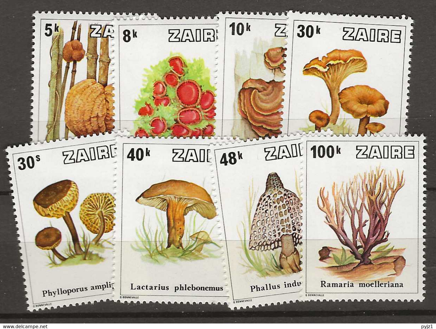 1979 MNH Zaire,  Mi 579-604 Mushrooms - Nuevos