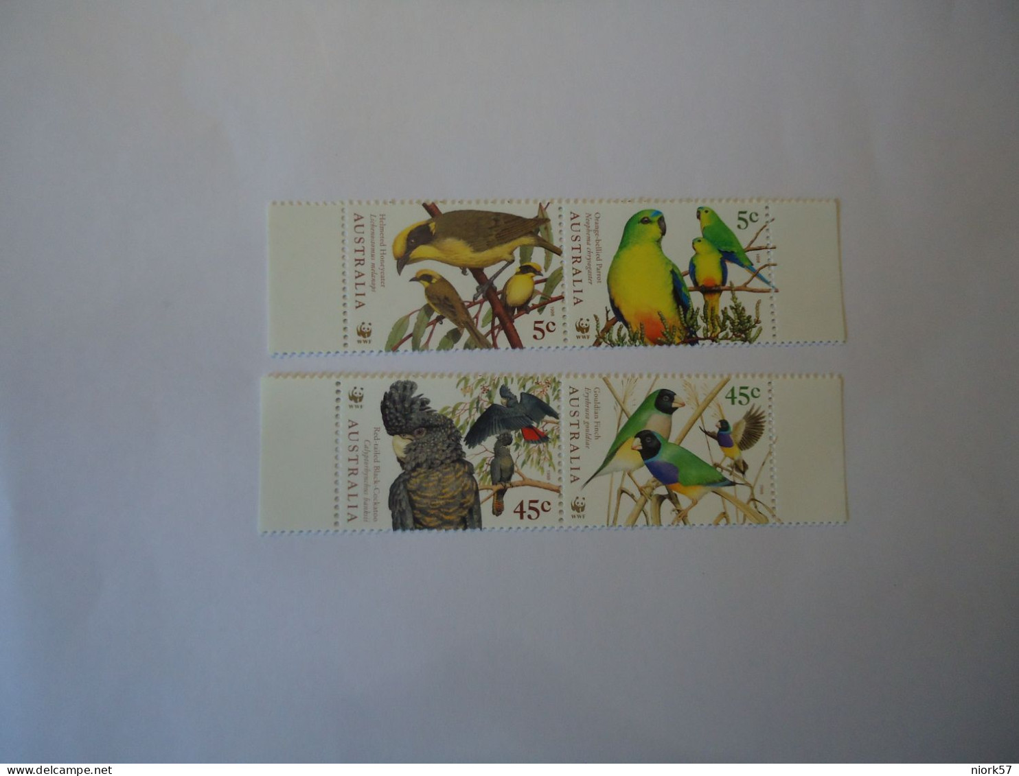 AUSTRALIA MNH 4 PAIR    STAMPS  BIRDS BIRDS PARROTS  WWF - Papageien