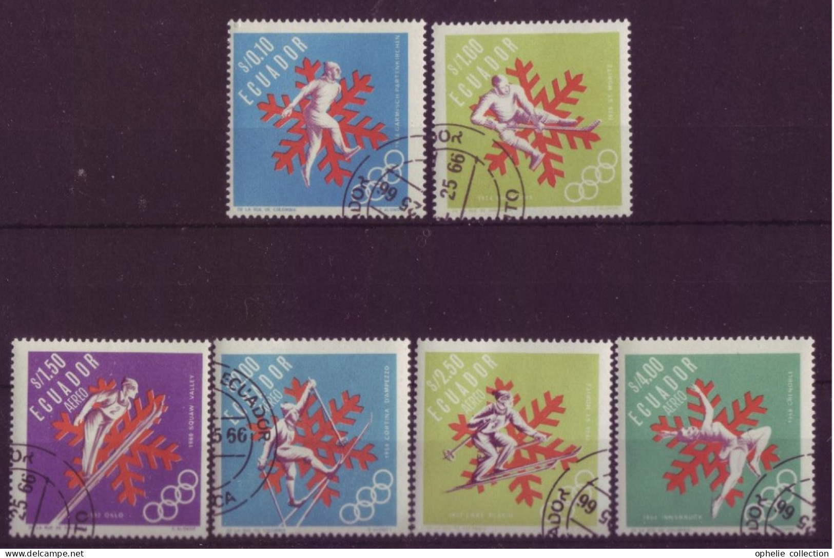 Amérique - Equateur - Anniversaire Des Jeux Olympiques D'hiver - 6 Timbres Différents - 6456 - Equateur