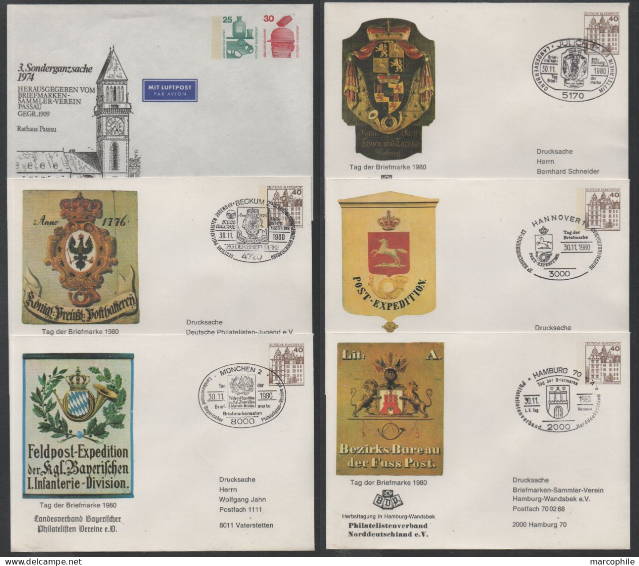 BRD - ALLEMAGNE RFA / 1969-99 - 30 PRIVATGANZSACHEN - ENTIERS POSTAUX PRIVES  / 5 BILDER (ref 3822) - Cartes Postales Privées - Neuves