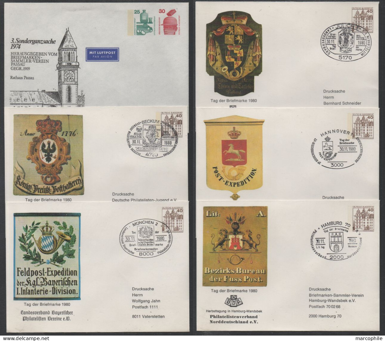 BRD - ALLEMAGNE RFA / 1969-99 - 30 PRIVATGANZSACHEN - ENTIERS POSTAUX PRIVES  / 5 BILDER (ref 3822) - Cartoline Private - Nuovi