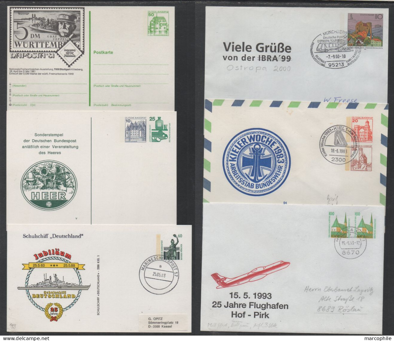 BRD - ALLEMAGNE RFA / 1969-99 - 30 PRIVATGANZSACHEN - ENTIERS POSTAUX PRIVES  / 5 BILDER (ref 3822) - Postales Privados - Nuevos