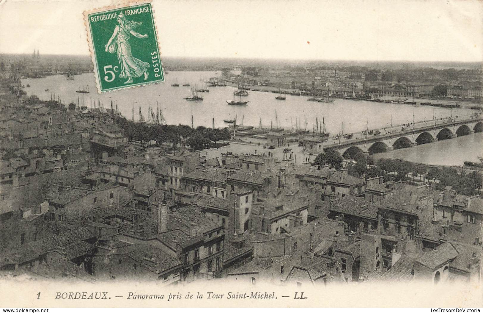 FRANCE - Bordeaux - Panorama Pris De La Tour Saint Michel - LL - Bateaux - Pont - Carte Postale Ancienne - Bordeaux