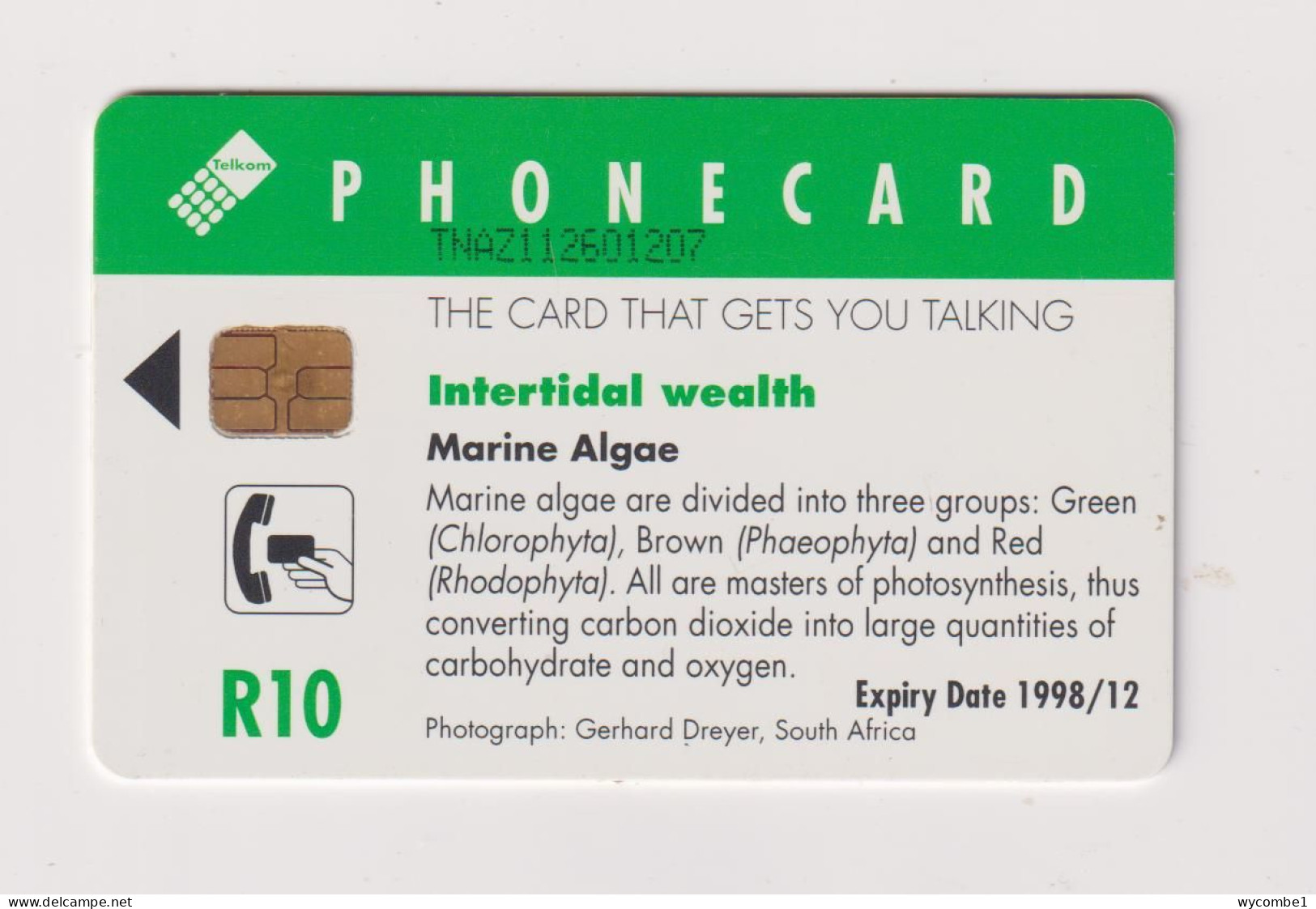 SOUTH AFRICA  -  Marine Algae Chip Phonecard - Afrique Du Sud