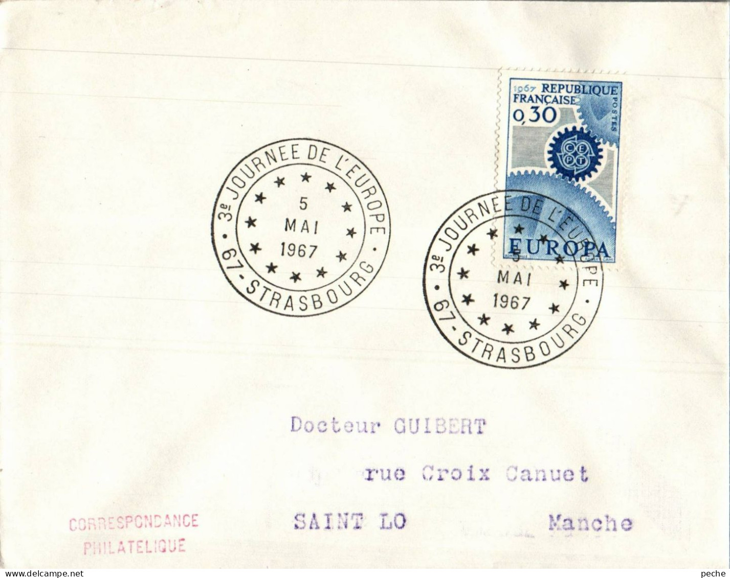 N°1654 V -cachet 3è Journée De L'Europe - 1967