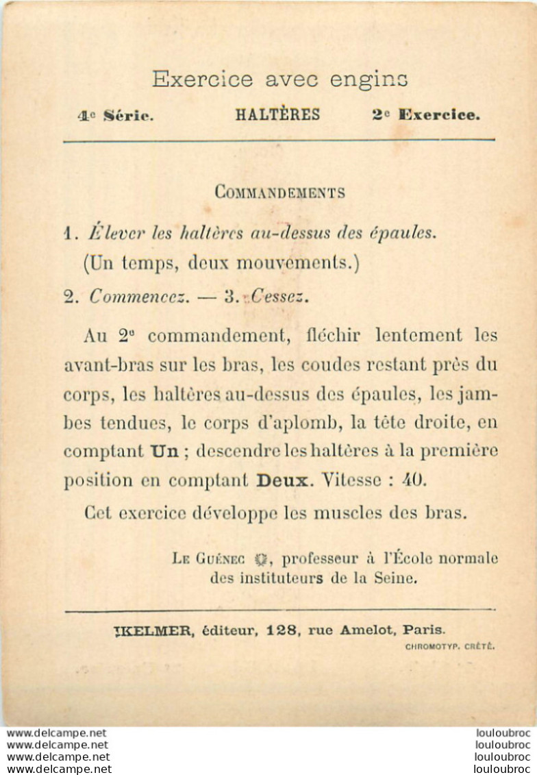 ENSEIGNEMENT DE LA GYMNASTIQUE ET DES EXERCICES MILITAIRES EXERCICE N°2  CARTE FORMAT 12X9.50CM - Gymnastique