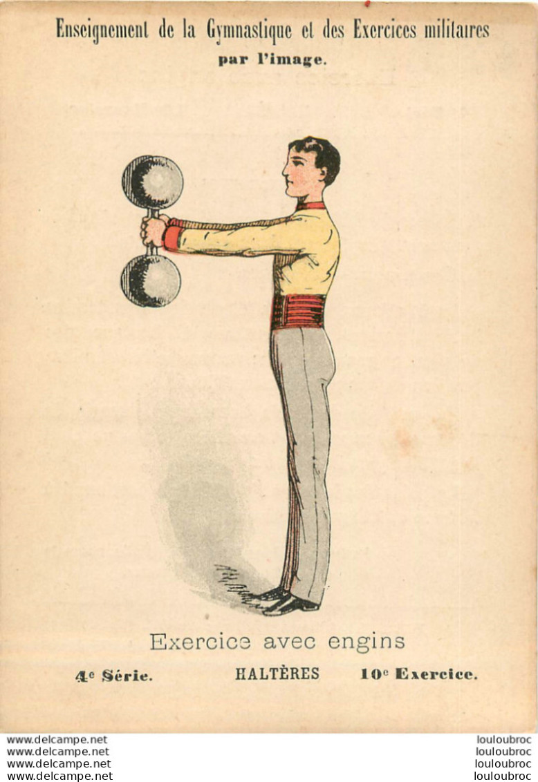 ENSEIGNEMENT DE LA GYMNASTIQUE ET DES EXERCICES MILITAIRES EXERCICE N°10 CARTE FORMAT 12X9.50CM - Gimnasia