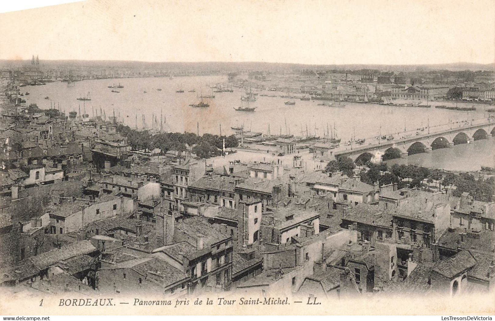 FRANCE - Bordeaux - Panorama Pris De La Tour Saint Michel - LL - Le Pont - Carte Postale Ancienne - Bordeaux