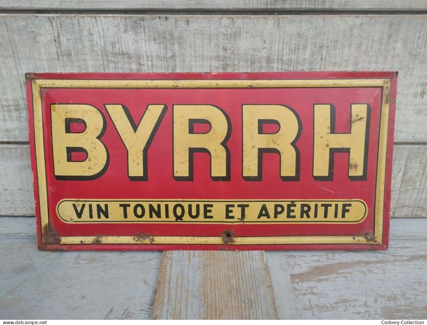 Ancienne Plaque Tôle Publicitaire Byrrh Vin Tonique Et Apéritif - Liquore & Birra