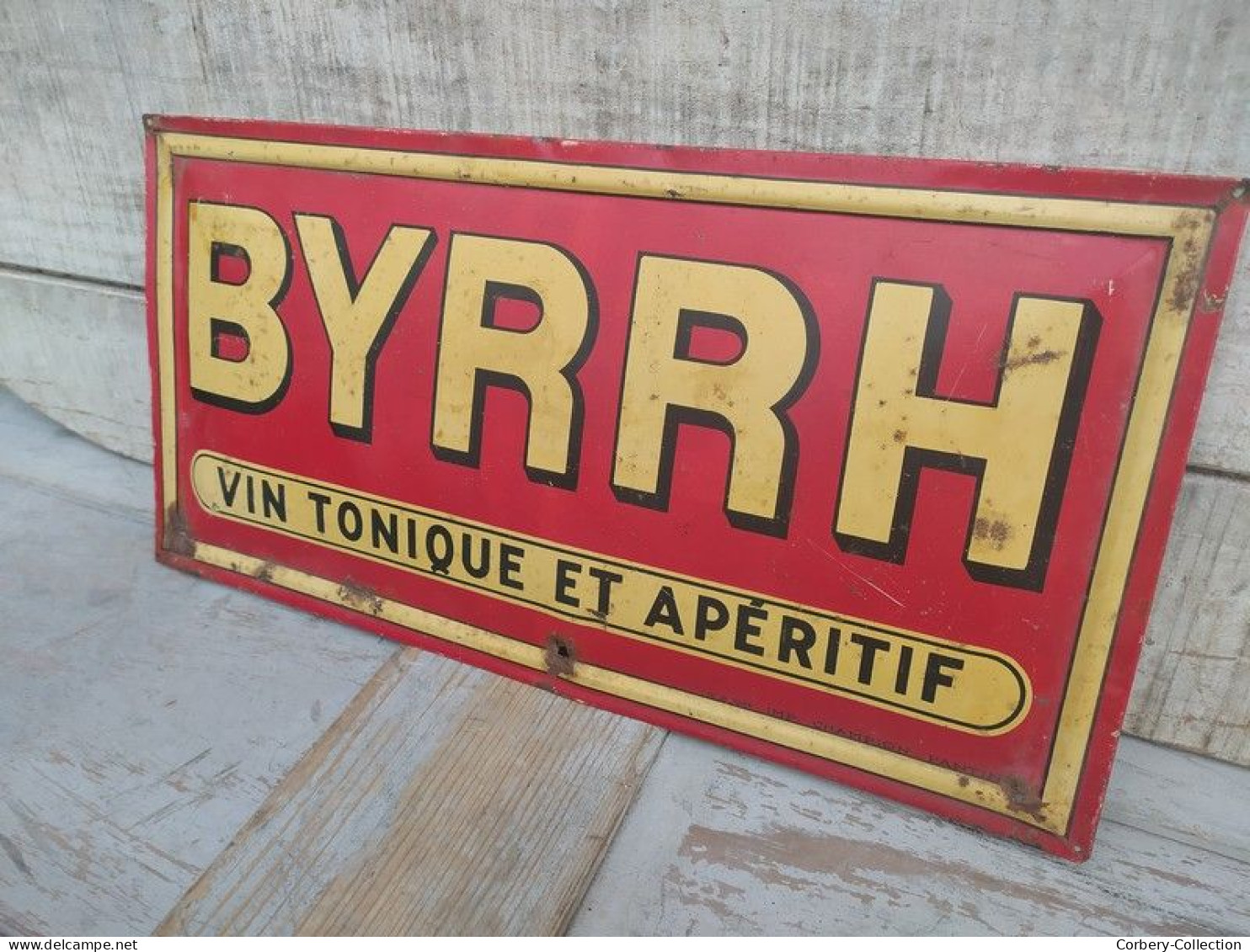 Ancienne Plaque Tôle Publicitaire Byrrh Vin Tonique Et Apéritif - Schnaps & Bier