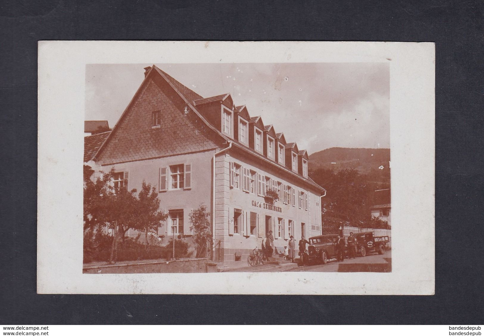 Vente Immediate Rare Carte Photo Lapoutroie Haut Rhin Cafe Zehringer ( Animée Camion Livraison Bieres De Colmar 26873) - Lapoutroie