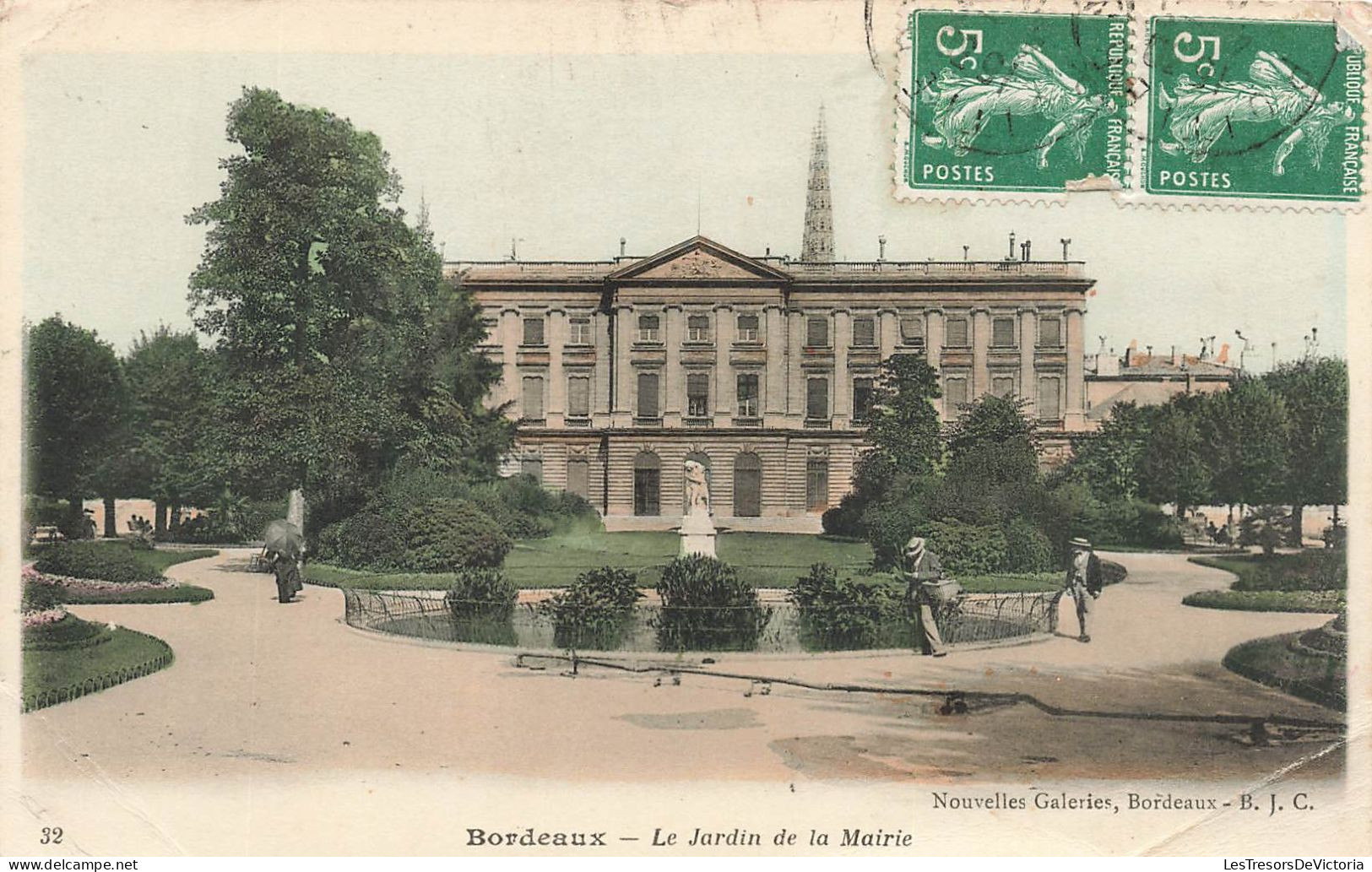 FRANCE - Bordeaux - Le Jardin De La Mairie - Colorisé - Carte Postale Ancienne - Bordeaux