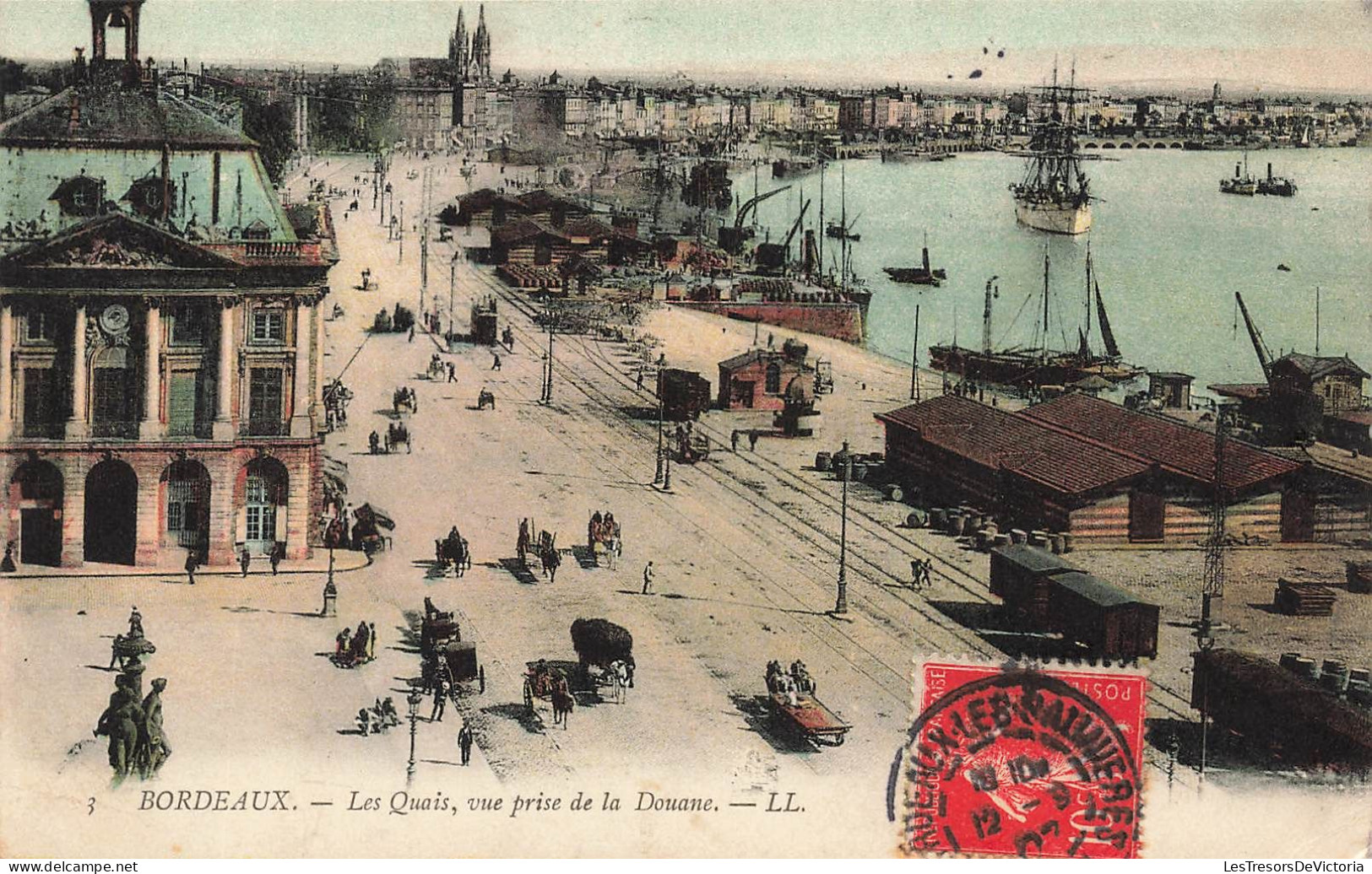 FRANCE - Bordeaux - Les Quais, Vue Prise De La Douane - LL - Colorisé - Animé - Carte Postale Ancienne - Bordeaux