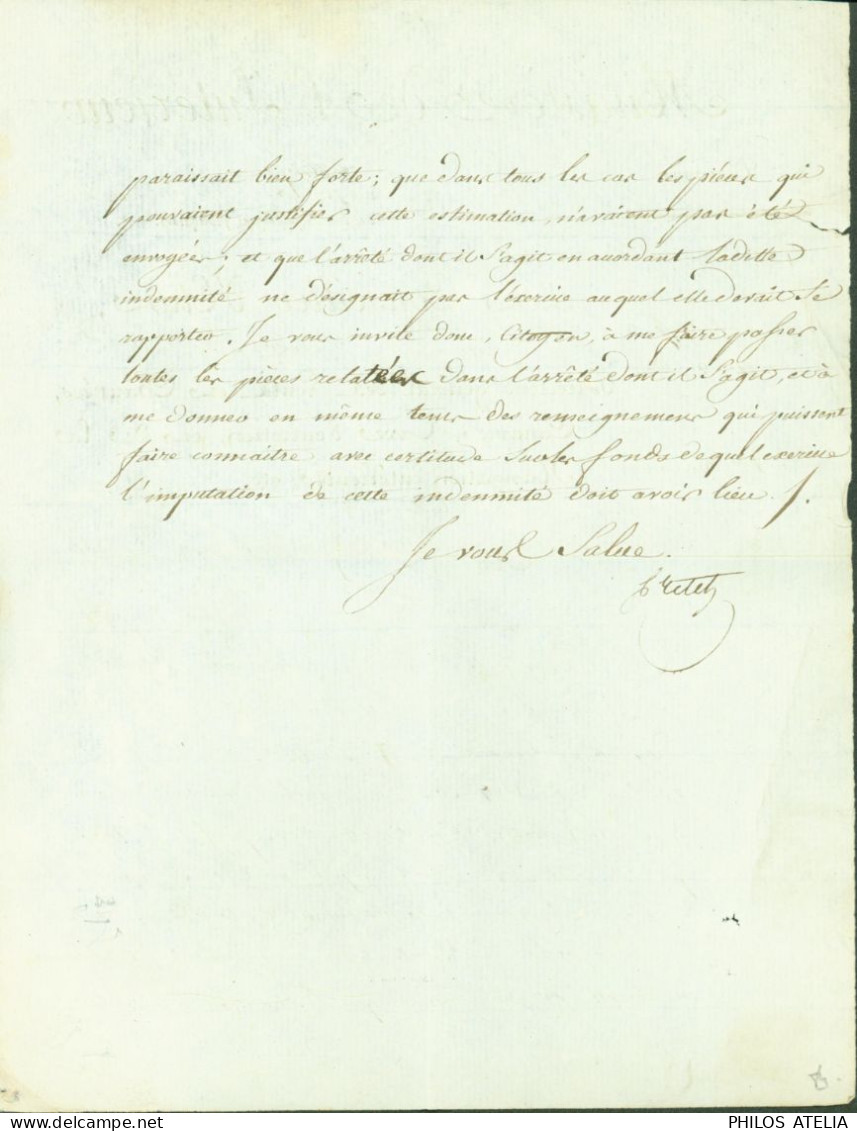 LAS Lettre Signature Autographe Emmanuel CRETET Comte De Champmol Ministre Intérieur Homme Politique Révolution Empire - Político Y Militar